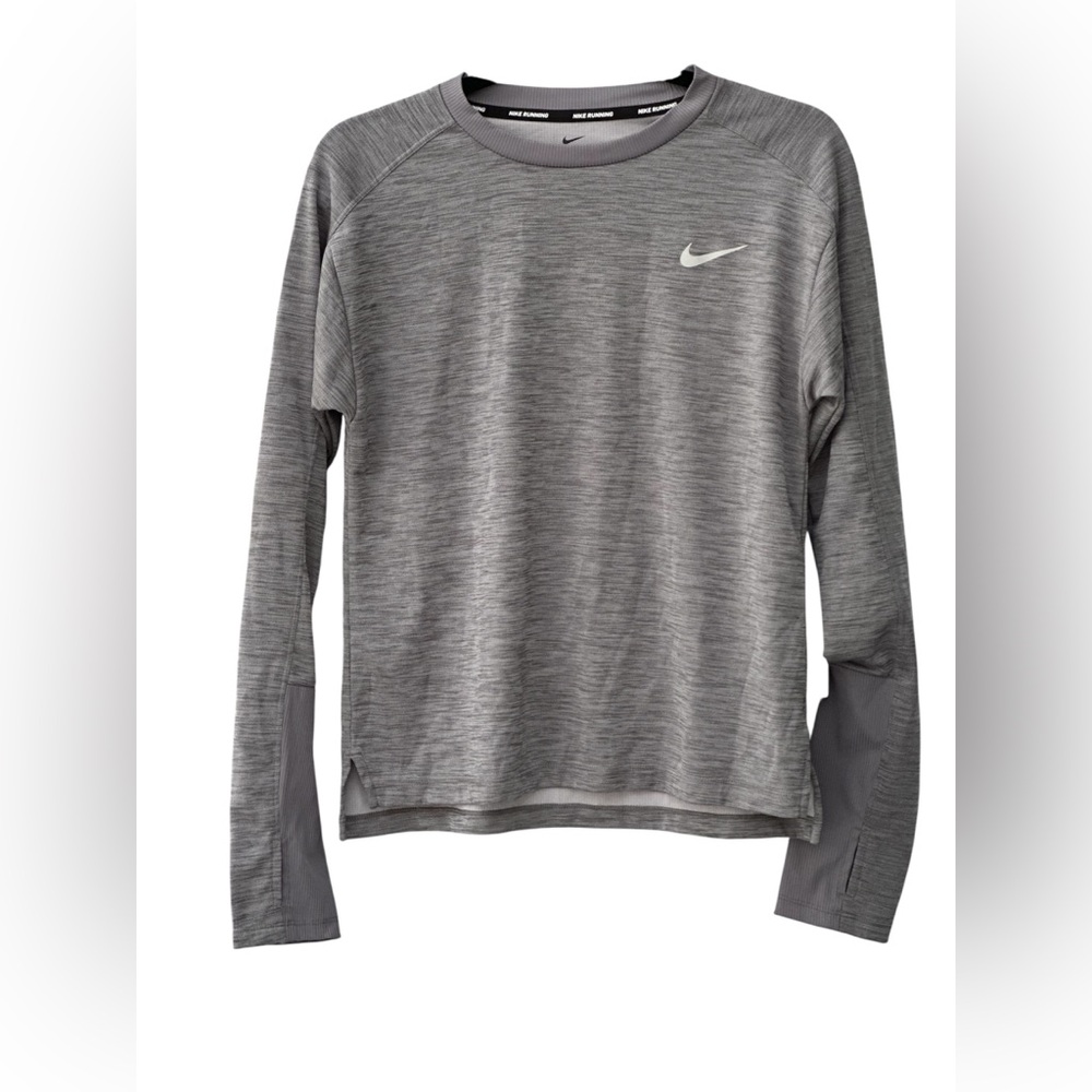 Nike Gray Long Sleeve woman/man- Top- Running- Dri-fit- Small- Stretch